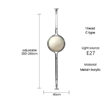 Nordic Designer LED Floor Lamp - Chrome Metal Acrylic Ball Light for Living Room & Hotel Decor