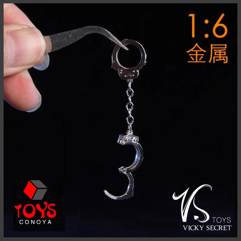 Vstoys 1/6 Scale Metal Handcuffs – Openable Soldier Scene Props for 12-inch Action Figures