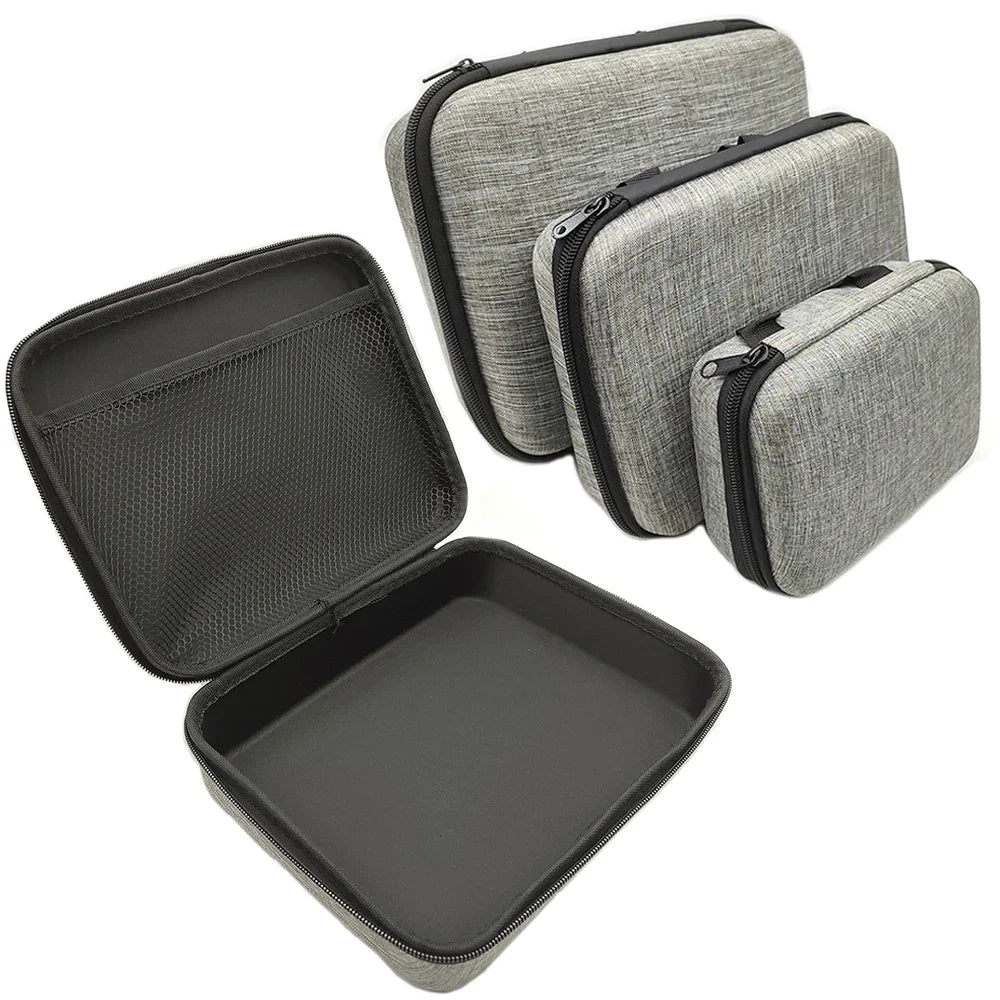 Multi-Size EVA Hard Storage Box - Shockproof Travel Zipper Bag for Earphone and Accessories, Outdoor Tools Organizer Case