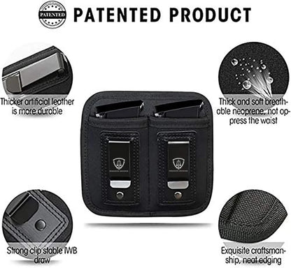 9mm .40 .45 Pistol Magazine Pouch – Single/Double Stack Holster, Concealed Carrier for Glock, S&W M&P, Sig Sauer, 1911, Beretta