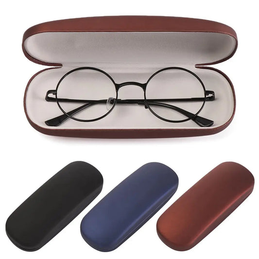 PU Pearlescent Glasses Case - Hard Protective Eyewear Box for Men & Women Myopia, Reading Glasses & Sunglasses
