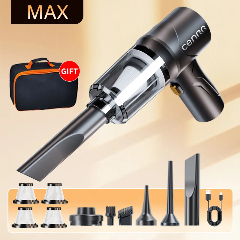 CENRR 895000PA Car Vacuum Cleaner - Cordless Powerful Handheld Portable Wireless Auto Cleaning Machine