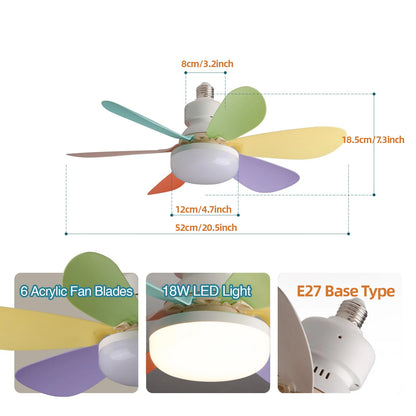 Upgrade Your Space: 20.5-Inch LED 40W Ceiling Fan Light E27 with Remote Dimming - Perfect for Living Room, Study, and Home Use ( 85-265V )