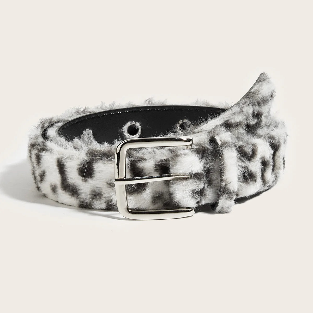 Gothic Y2K Faux Fur Belt - Women’s Punk Hip Hop Waistband for Jeans & Winter Fashion
