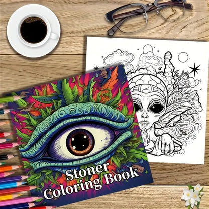 Art Coloring Book - Upgraded Thick Paper, 22 Pages, Stoner Coloring Gift for Holidays, Birthdays & Parties