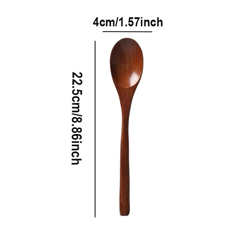 5/6PCS Nanmu Wooden Spoon Set – Japanese Style Kitchen Utensils, Tableware Cutlery for Festival & Dinnerware Gift