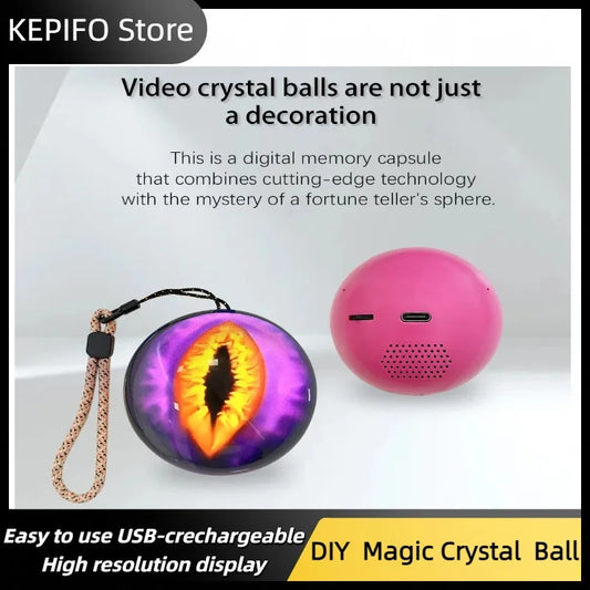 3D Crystal Ball Video Playback Screen – Customized Electronic Gift for Family & Friends, Birthday Present