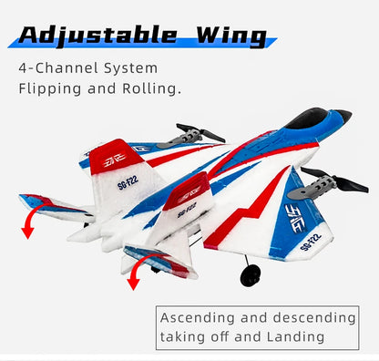 F22 RC Foam Plane – 4-Channel 6G Auto Stabilization with 4K Camera Remote Control Toy