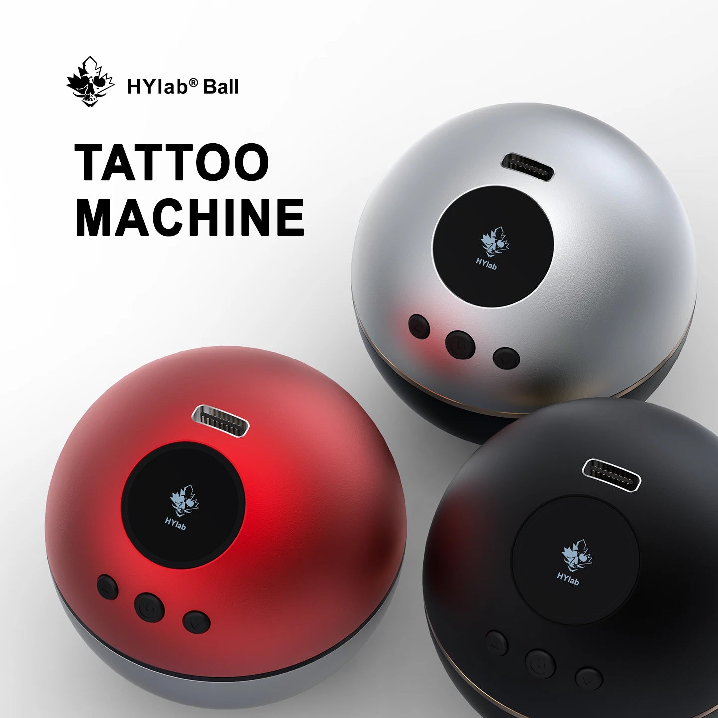 HYlab Professional Tattoo Machine - Lightweight Ball-Style Tattoo Gun for Lining & Shading, Powerful Rotary Design