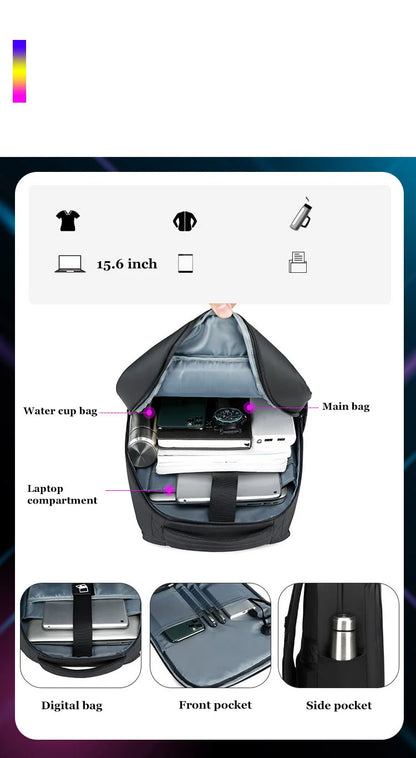 LED Display Laptop Backpack — 15.6” Smart Business & School Travel Bag for Men & Women