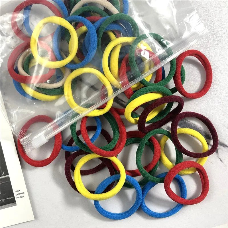 20/50PCS Hair Bands for Women & Girls - 4cm Elastic Rubber Ties, Simple Ponytail Holders & Hair Accessories
