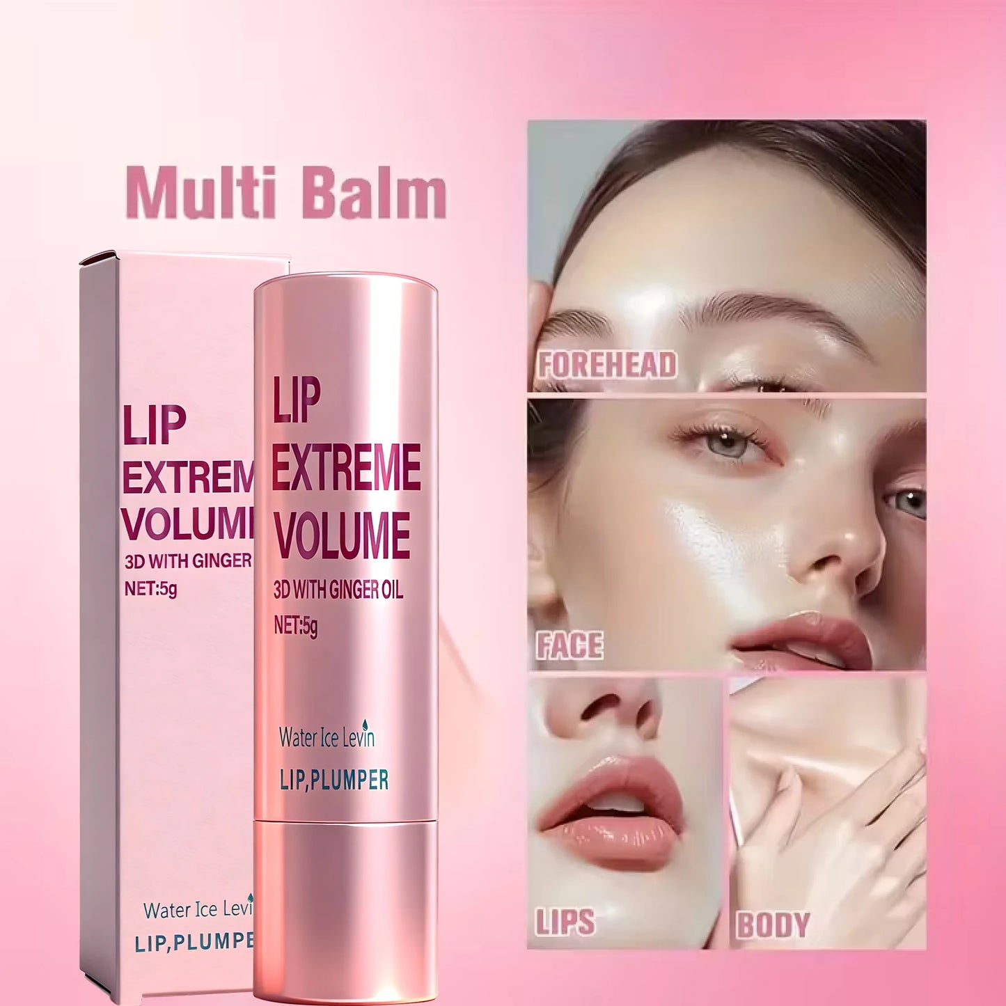 Plumping Lip Gloss Serum 5g with Ginger Oil – Moisturizing Non-Sticky Lip Care for Smooth, Soft & Voluminous Lips Enhancer