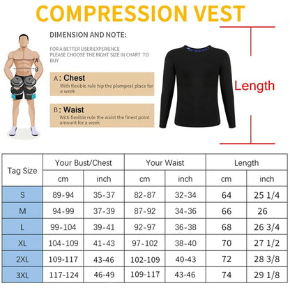 Men’s Sauna Sweat Shirt – Long Sleeve Compression Body Shaper Top for Weight Loss Workout & Sports