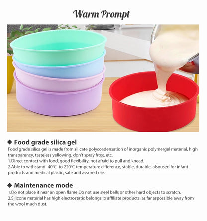 FAIS DU Silicone Cake Pan Set – 2-8pcs 4/6/8inch Round Molds for Rainbow Cake & Mousse Baking