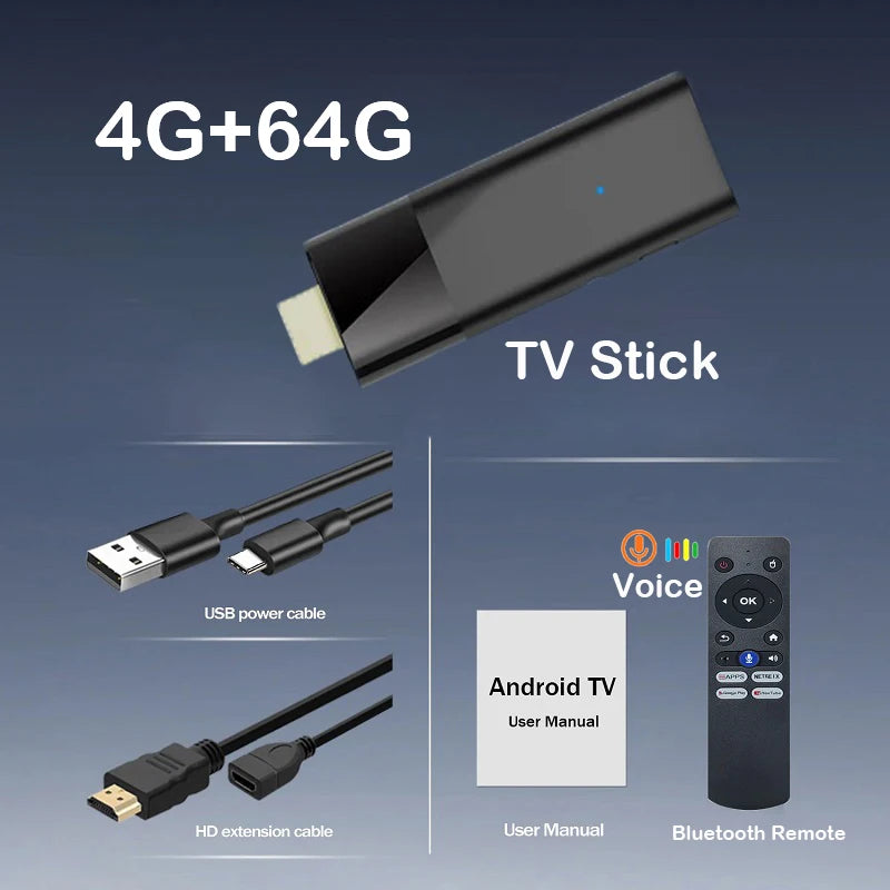 Q12 Mini TV Stick Android 14 – Quad-Core ATV Smart TV Box 4GB RAM 64GB/128GB ROM WiFi 2.4G & 5G Global Streaming