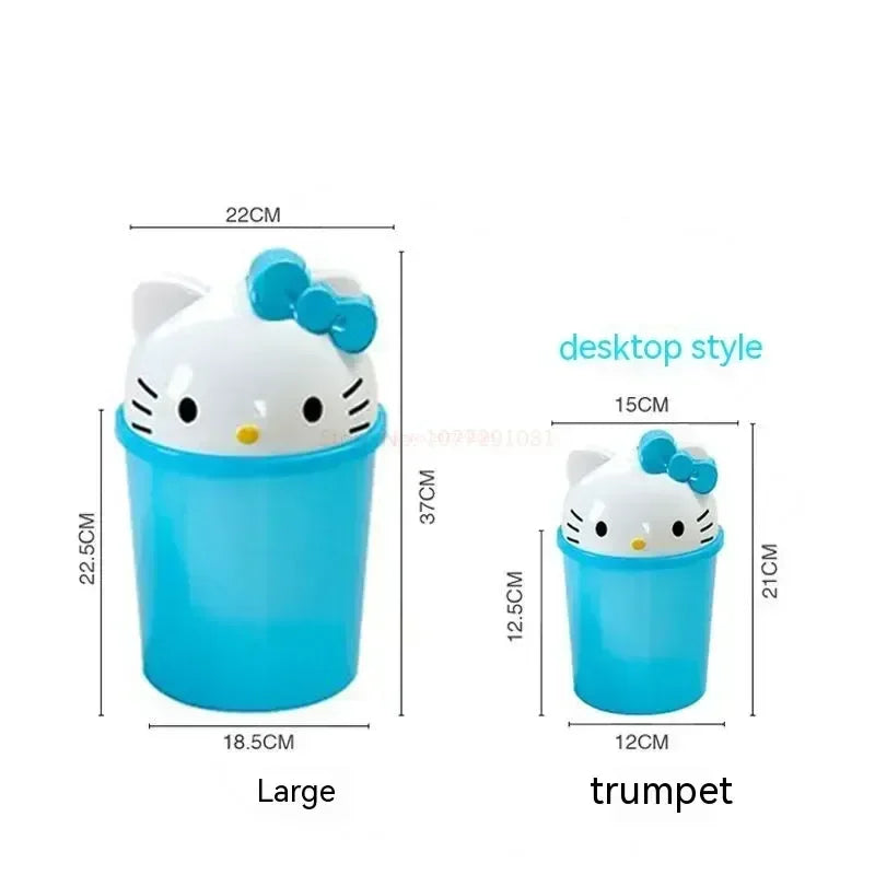 Sanrio Hello Kitty Kawaii Trash Can – Cute Dustbin for Bedroom & Living Room Garbage Disposal