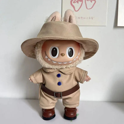 17cm Mini Plush Doll Clothes Set – Kpop EXO Labubu Idol Doll Shark Onesie & Accessories, DIY Girl Gift