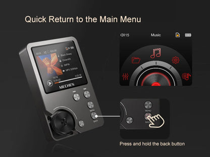 MECHEN M30 Lossless MP3 Player - HiFi Sound, 64GB Memory Card, Expandable Up to 256GB