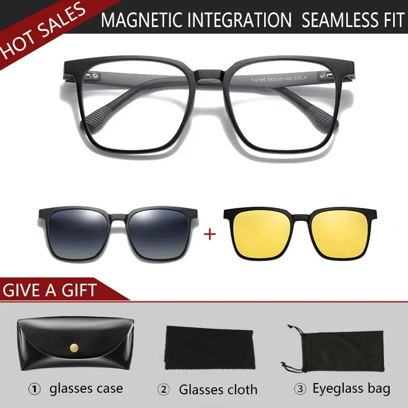 VICKY Magnetic Clip-On Myopia Glasses – Polarized Prescription Reading Sunglasses for Men & Women TJ2190