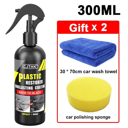 Car Plastic Restorer - Back to Black Gloss Renovator, Long-Lasting Coating for Leather & Auto Polish Cleaning