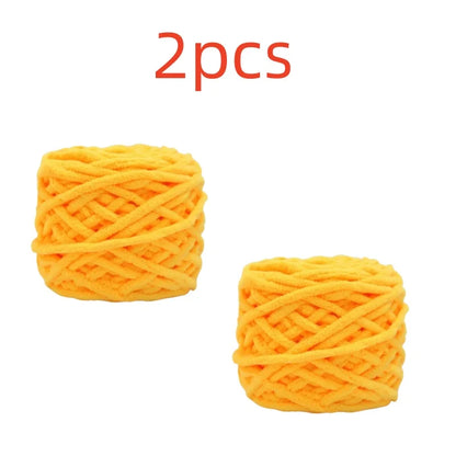 100g Chenille Knitting Yarn – Soft Thick Cotton Ice Strip Wool for DIY Hand Knitting Scarves & Crafts