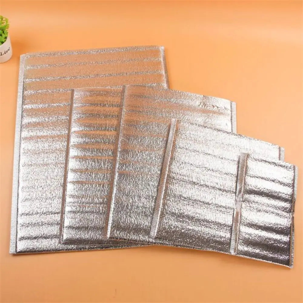 Aluminum Foil Cooler Bag – Insulated Folding Thermal Picnic Bag, Portable Food and Drink Delivery Carrier