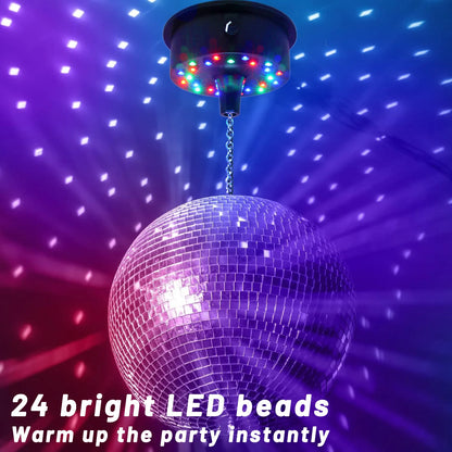 Remote Control Disco Ball Motor - Adjustable 5RPM-10RPM Rotating Mirror Ball Spinner with Plug or Battery Power