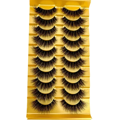 5/10 Pairs 3D Mink False Eyelashes – Wispy Handcrafted Full Strip Short Natural Lashes for Makeup