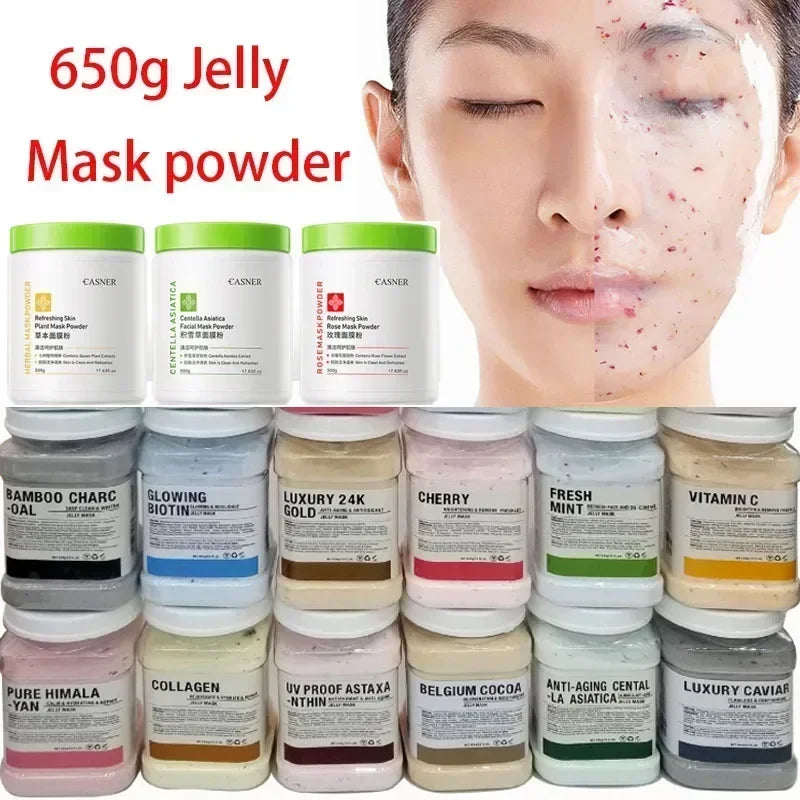 650g Arbutin Rose Jelly Mask Powder – DIY Hydrojelly Peel-Off Mask with Vitamin C, Hyaluronic Acid & 24K Gold for Skin Care