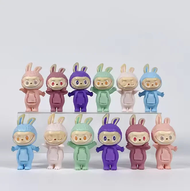 Labubu Hippers Blind Box Figures — 1-12PCS PVC Action Dolls, Collectible Toy Set for Children, Birthday & Christmas Gifts