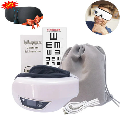 6D Rechargeable Eye Massager – Vibrating Hot Compress with Bluetooth Music for Relaxation, Sleep Improvement & Eye Care