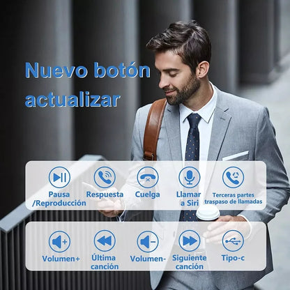 Wireless Bluetooth Headphones with Microphone – Noise Cancelling Handsfree Earphones for Business, Driving & Talking