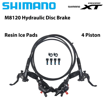 SHIMANO DEORE XT/SLX Hydraulic Disc Brake Set – M6100–M8120 2/4 Piston Original MTB Brakes for Mountain Bikes