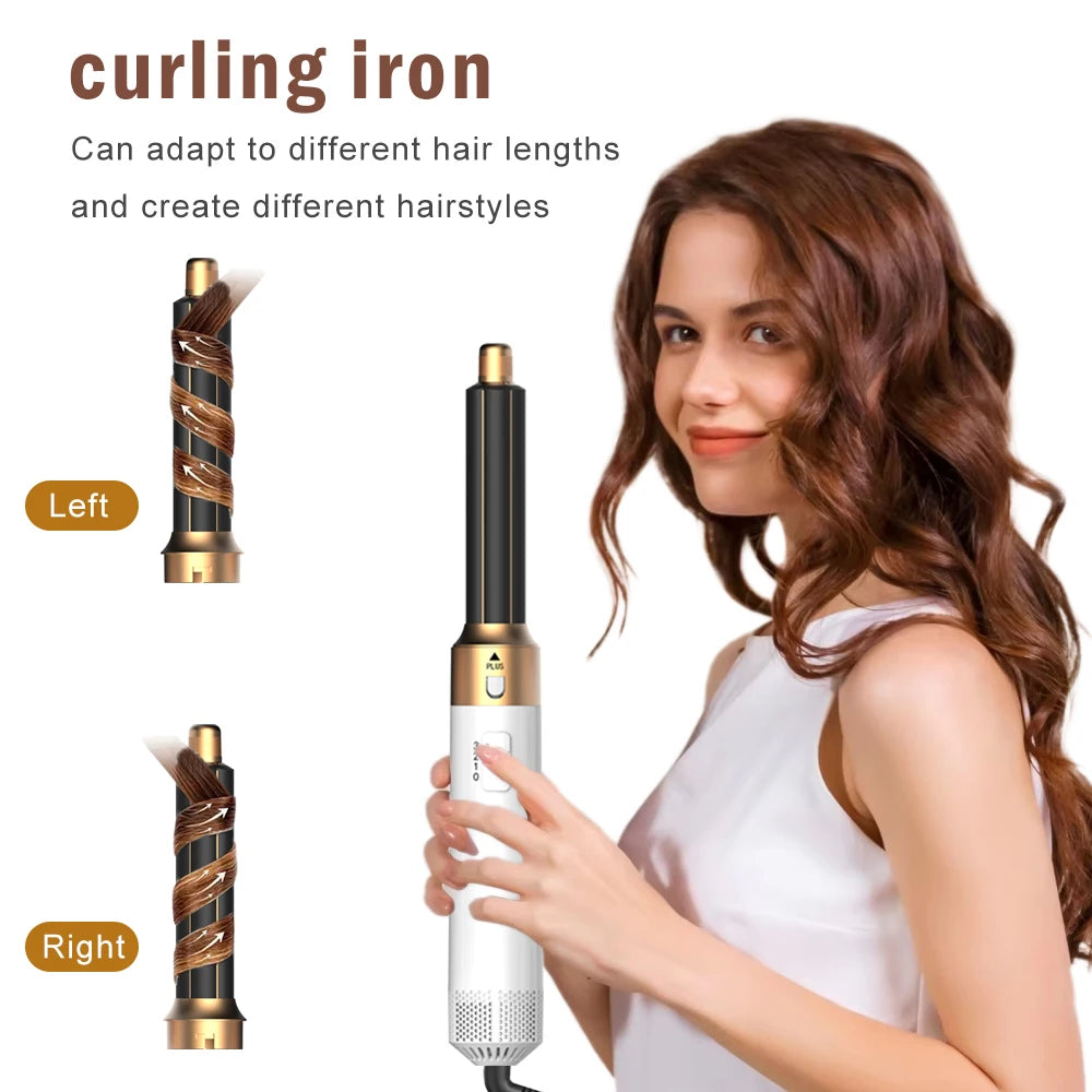 6-in-1 Hair Dryer Brush – Detachable Airflow Comb Curler with Heat Control for Straightening & Smooth Hair Styling