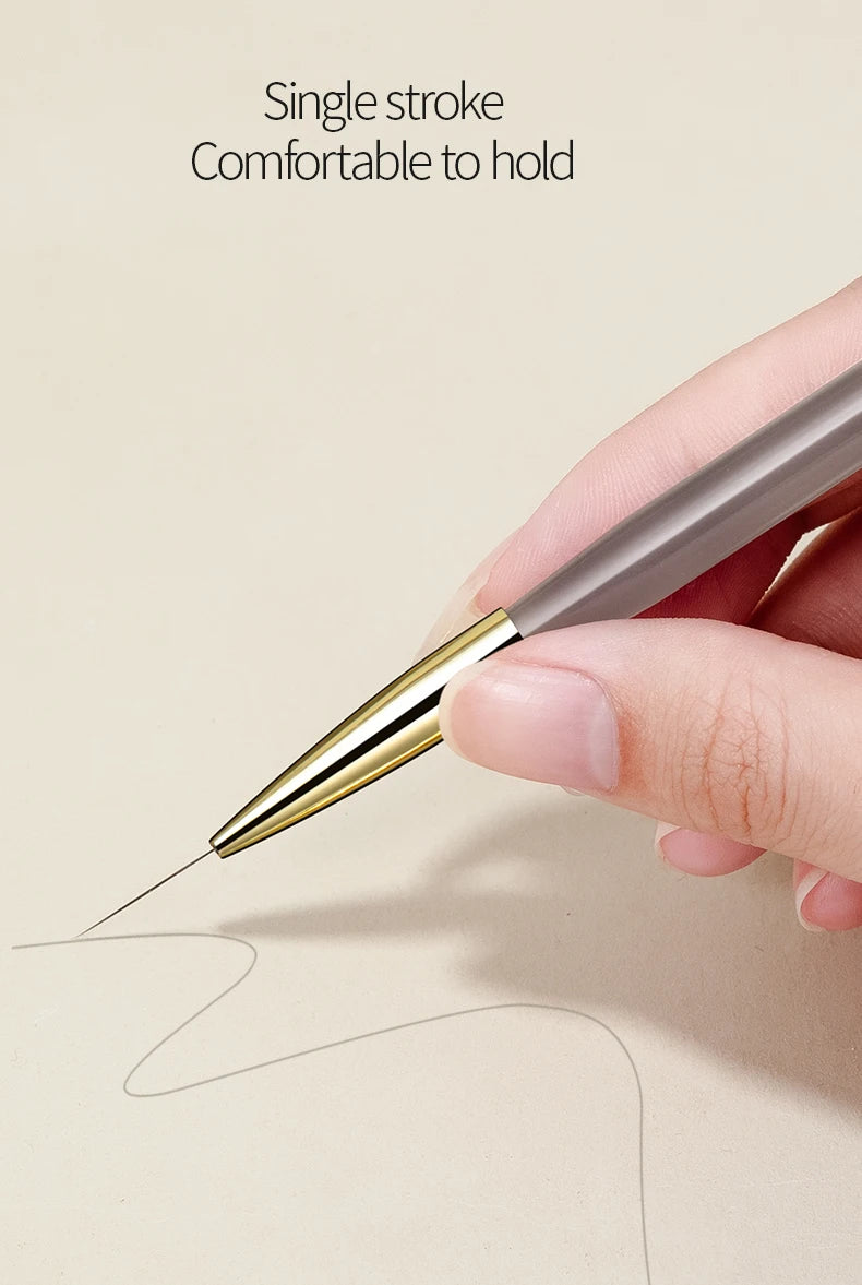 RSNAIL Nail Art Liner Brushes — 18mm Slender Long Line Painting Pen for French Stripe Nail Art, UV Gel DIY Manicure Tool