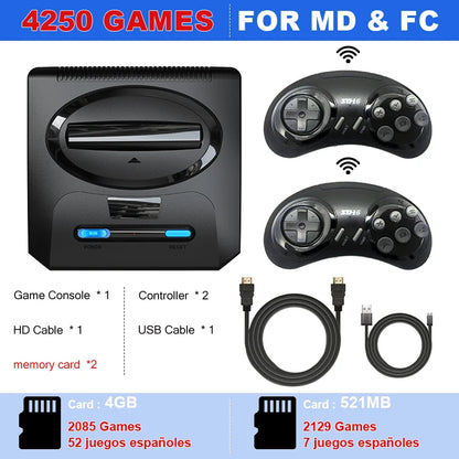 16-Bit Retro Sega MD Game Console – HDMI Output for Sega Mega Drive, Genesis & Dendy Classic Video Game System