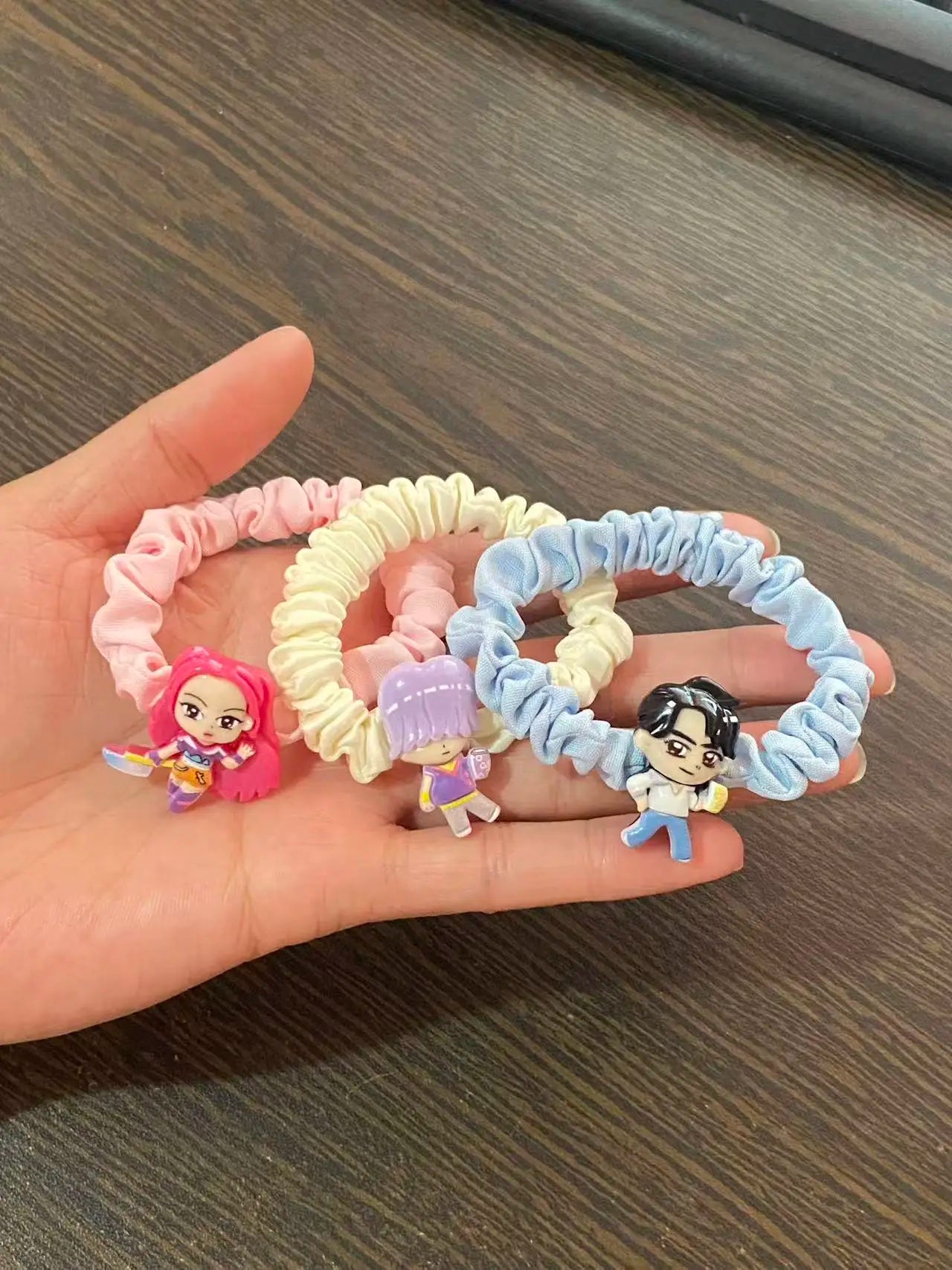 6PCS Demon Hunter Cartoon Hair Ties — Cute Anime Kawaii Elastic Hair Ropes Set for Women & Girls Ponytail Holders