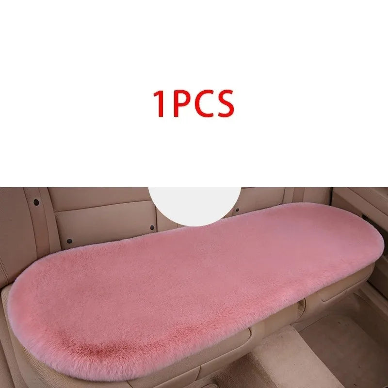 Plush Rabbit Fur Car Seat Cushion - Thick Warm Winter Driver & Passenger Seat Cover