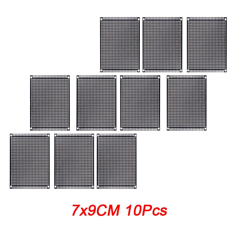 5/10PCS Double-Sided PCB Prototype Boards – Black DIY Circuit Boards 2x8 3x7 4x6 5x7 6x8 7x9cm for Electronics Projects