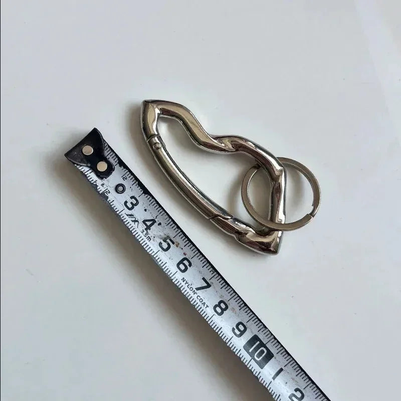 Zinc Alloy Mountaineering Carabiner Keychain – Multifunctional Belt Buckle Blackout