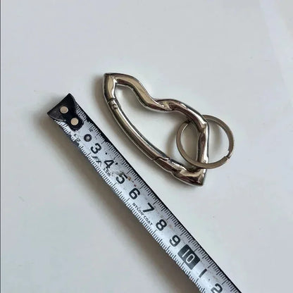 Zinc Alloy Mountaineering Carabiner Keychain – Multifunctional Belt Buckle Blackout