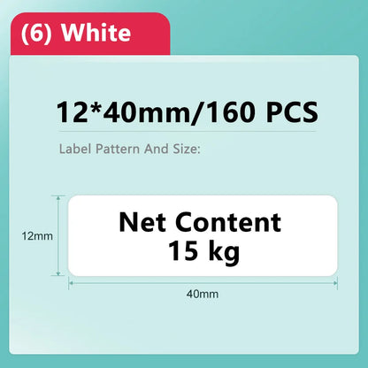 Niimbot D11/D101/D110 Mini Portable Thermal Label Printer – White Waterproof Anti-Oil Sticker Paper, No-Glue Bluetooth Sticker Printer