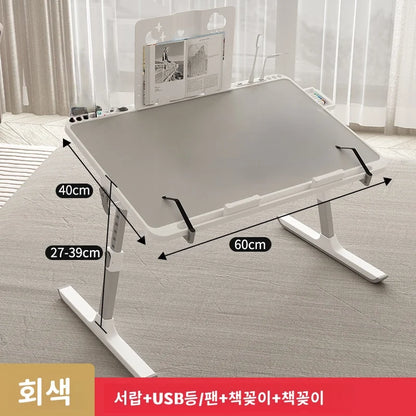 Adjustable Laptop Bed Tray Table – Portable Foldable Desk with Storage Drawer for Sofa & Lap Use