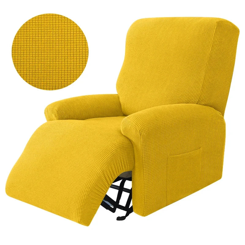 4pcs Recliner Sofa Cover Set - Stretch Spandex Couch Slipcovers with Non-Slip Fit for Armchair & Lazy Chair