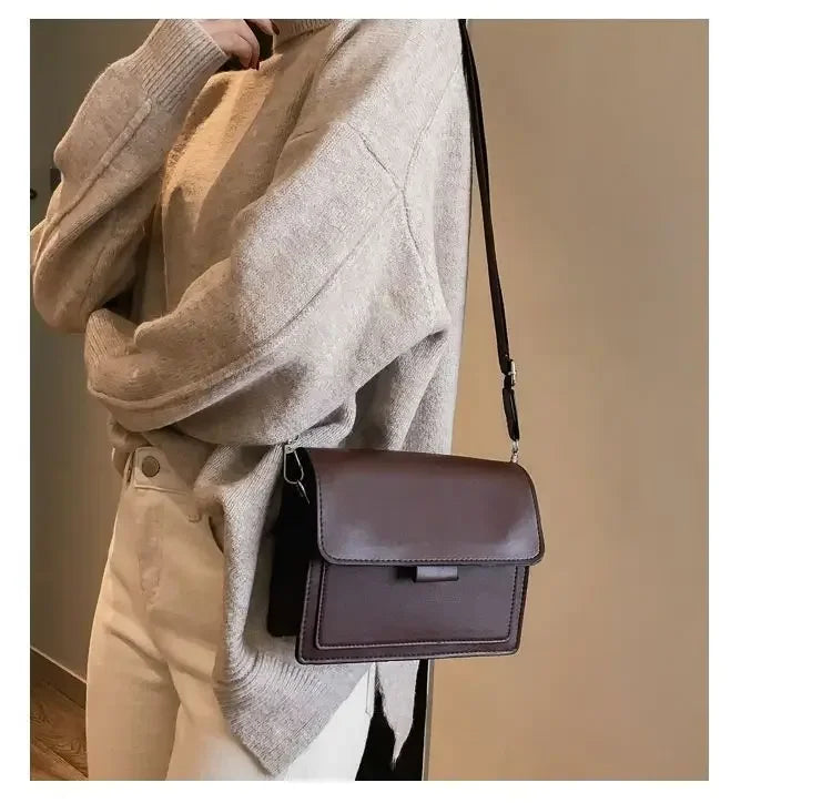 Classic PU Leather Crossbody Bag for Women – Fashion Shoulder Messenger, Travel Handle Flap Handbag