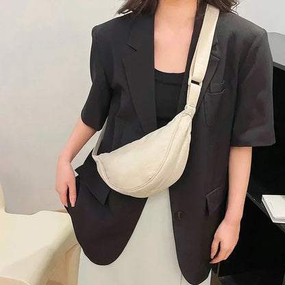 Nylon Hobo Chest Shoulder Bag – Large Capacity Half Moon Crossbody Messenger for Women, Travel & Everyday Use