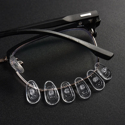 DIY Clear Oval Air Chamber Eyeglass Nose Bracket - Silicone Nose Pads, Anti-Drop Eyewear Bracket for Sunglasses & Glasses Accessories