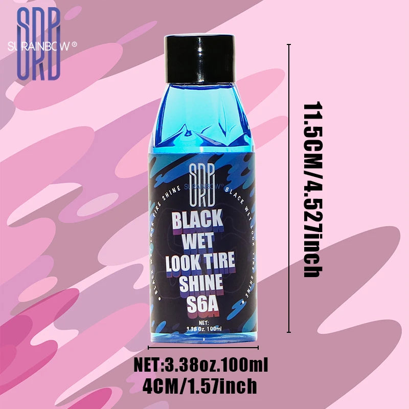 Black Wet Look Tire Shine Dressing Spray – Glossy Tire, Vinyl & Plastic Clear Coat with UV Protection