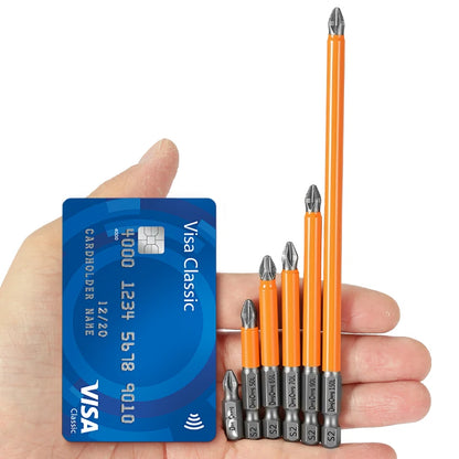 Magnetic Anti-Slip Screwdriver Bit Set - S2 Alloy Steel Impact Resistant Hex Shank Bits for Power Tools