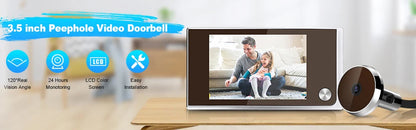 Awapow 3.5" Digital Door Viewer — 120° HD LCD Peephole Camera, 2MP Cat Eye Doorbell Monitor
